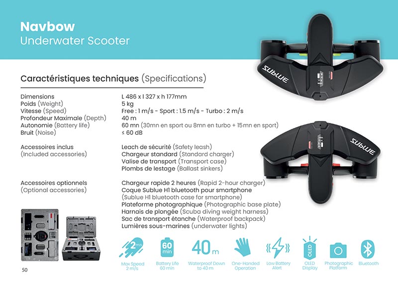 Brochure Sublue - scooters sous-marins
